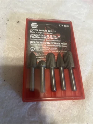 Juego de fresas rotativas NAPA 5 piezas: hecho de vástago de acero de alta velocidad Tamaño: 1/4 pulgada Foto 1 de 4