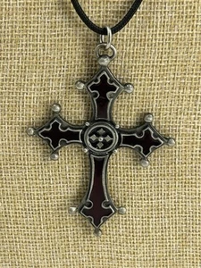 Alchemy Gothic 1996 Cross Necklace Reaissance Pendant Corded Over Head 26 Inch - Picture 1 of 6