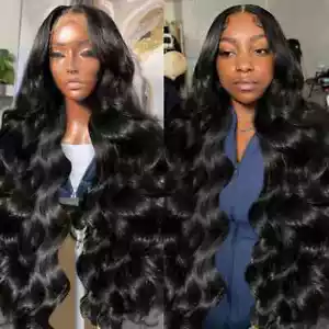 Peluca frontal de encaje transparente 13x6 Body Wave HD peluca brasileña Remy cabello humano - Imagen 1 de 15