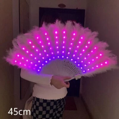Ventilador LED Pluma Intermitente Luces de Baile Ventilador Chino Show Fiesta Iluminación Cambio Foto 1 de 4