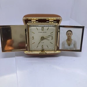 Vintage Phinney Walker Travel Alarm Clock With Picture Frame. Nice Japan - Picture 1 of 5