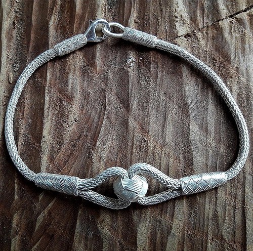 Handmade Sterling Silver Kazaziye Bracelet - 999 Silver, Unisex Braided Design For Men & Women - View #5