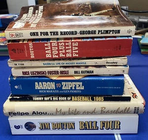 Menge 8 Vintage 1960er-1980er Sport Bücher Pro Baseball Mantel Aaron Bouton - Bild 1 von 9
