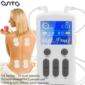 TENS Unit Muscle Stimulation Massage Electronic Pulse Body Neck Back Pain Relief - Picture 1 of 12