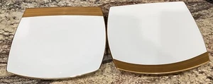 HTF TWO(2) MIKASA RIDGE SQUARE GOLD AN053 DINNER PLATES EX COND 10 1/2”D MULT - Picture 1 of 5