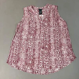 CHELSEA & THEODORE Sleeveless Blouse Women's Size XL Pink Python 2165072 (NEW) - Picture 1 of 5