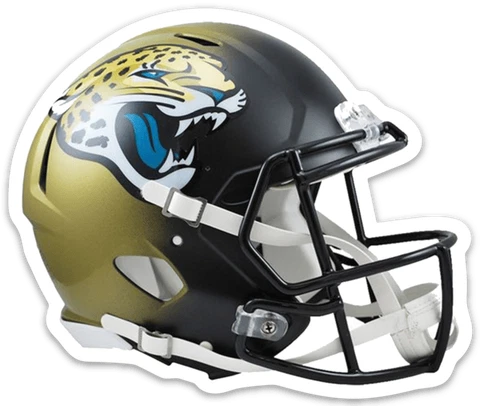 Jacksonville Jaguars Football Gold Helmet w/ Jaguar Type Logo Die-Cut MAGNET Cover