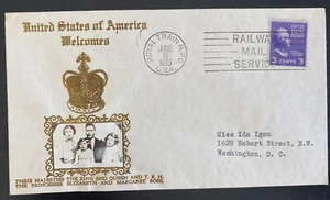 1939 Royal Train RPO Usa First Day Cover King George 6 KGVI Visit Crosby Cachet - Picture 1 of 2