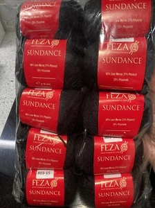 Lot Of 10 Feza Sundance Black Yarn -40% Merino Wool - Bild 1 von 7