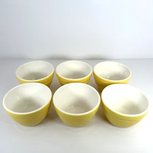 "Juego de 6 tazones de anidación pequeños acanalados de gres amarillo 3x5"" colmena" - Imagen 1 de 8