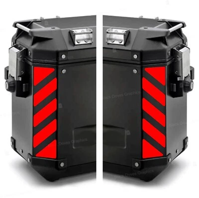 BLACK DOVES GRAPHICS n.2 Rifrangenti Strisce FLUO Rosso compatibile GIVI TREKKER OUTBACK 48 37