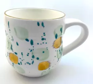 ANTHROPOLOGIE Kaffeetasse grün & gold Punkte Suite One Studio - 16 Unzen - Bild 1 von 7