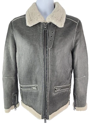 Allsaints Leather Shearling Sheepskin B-3 Bomber Aviator Flight Jacket S / M - Image 1 of 4