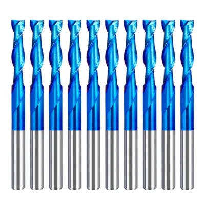 10x Brocas de enrutador espiral corte 1/8"" vástago 2 flautas carburo CNC cortador extremo fresadora broca Foto 1 de 4