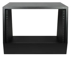 Black 6u angled 19" inch wooden rack unit/case/cabinet for studio/DJ/recording - Picture 1 of 12