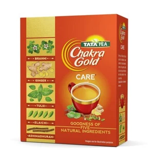Tata Tea Chakra Gold CARE Tea -Ginger Tulsi Elaichi Brahmi Adhimadhuram -100Gm - Picture 1 of 5