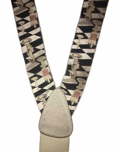 Trafalgar Checkmate Chess Checkerboard Suspenders Braces Limited Edition Euc - Picture 1 of 5