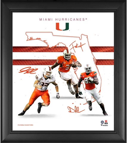 Miami Hurricanes Framed 15x17 Franchise Foundations Collage Cover