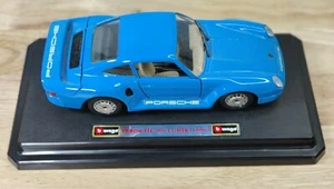Burago 🔥PORSCHE 959 TURBO (1986)🔥 Baby Aqua Teal Supercars Model Car Display🔥 - Picture 1 of 12