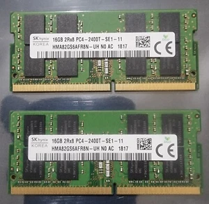 SK Hynix PC4-19200 PC4 2400T 32GB 2X16GB DDR4 2RX8 2400MHz 260pin Laptop Memory1 - Picture 1 of 1