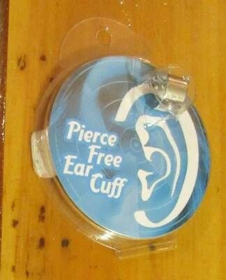 nuevo puño oreja sin pierce sellado estilo AAB tono plata metal no perforado huggie Foto 1 de 2