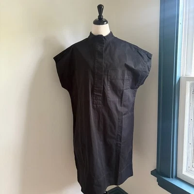 Everlane The Easy Workwear Dress Women's L Black Organic Cotton No Collar Canvas - Image 1 of 4