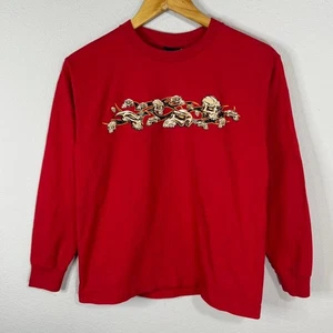 Top Heavy Skulls Long Sleeve T-Shirt Youth Large / Adult Small Graphic Tee - Picture 1 of 8