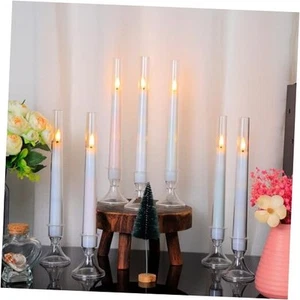 12PC Flameless Taper Candles - LED Candles, Flickering Design with Base, - Picture 1 of 6