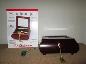 MR. CHRISTMAS Symphonique Wooden Holiday Music Box 50 Christmas Carols /Classics - Picture 1 of 9