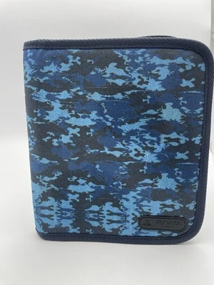 Estojo de transporte oficial camuflado azul PS Vita PlayStation Vita com suportes de cartucho - Imagem 1 de 4