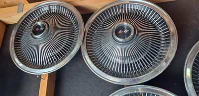 1968-69 Corvette OEM Sunburst Hubcaps (4) Original GM Nice Condition - L@@K! - Image 1 of 4