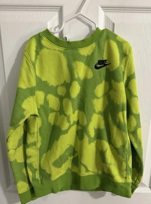 Nike Sportswear Youth Small Tie Dye Green Crewneck Sweatshirt Pullover - Image 1 of 4