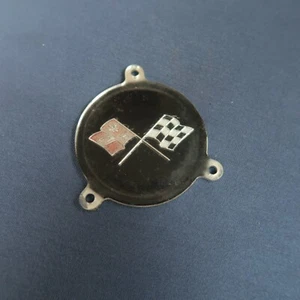 1965 1966 Corvette Wheel Cover Hub Cap Spinner Emblem Black Upper LH Flag Corner - Picture 1 of 2
