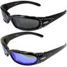 Global Vision Chicago Padded Riding Glasses - Black Frame With Purple Lens For Eye Protection