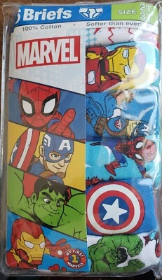 Marvel 6 pares de calzoncillos para niños ropa interior Spiderman Hulk niño pequeño 2T 3T Foto 1 de 2