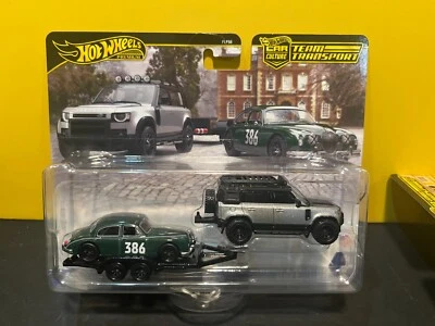 1/64 Hot Wheels Real Riders Team Transport Jaguar MK1 y Land Rover Dedender 2023 Foto 1 de 2
