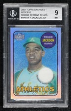 2001 Topps Archives Reserve Rookie Reprint Relics Reggie Jackson BGS 9 MINT HOF