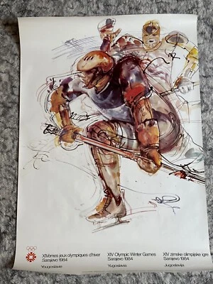 Olympic Poster Sarajevo ‘84 Hockey Design: I. Mujezinovic - Image 1 of 4