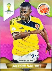 2014 FIFA WORLD CUP BRAZIL COLOMBIA JACKSON MARTINEZ PURPLE PRIZM 20/99 #54