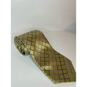 Corbata de seda geométrica dorada para hombre Bvlgari longitud clásica - Imagen 1 de 5