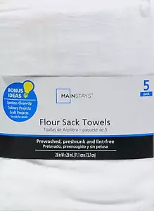 5-Piece Flour Sack Kitchen Towel Set - White - Picture 1 of 6