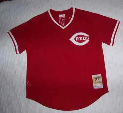 JOHNNY BENCH Authentic CINCINNATI REDS Mitchell & Ness RED jersey L LARGE (44) - Image 1 of 4