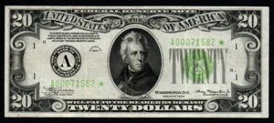 1934 $20 SCARCE BEAUTIFUL BOSTON *STAR* Federal Reserve Note! CRISP XF+ to AU! - Picture 1 of 2