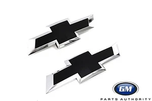 2017-2020 Chevrolet Colorado ZR2 Black Bowtie Emblem Kit 84346557 Front/Rear OEM - Picture 1 of 10