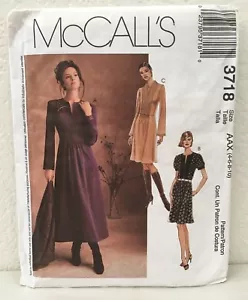 Vestidos vintage 2002 McCalls patrón 3718 para mujer talla AAX 4 6 8 10 sin cortar - Imagen 1 de 2