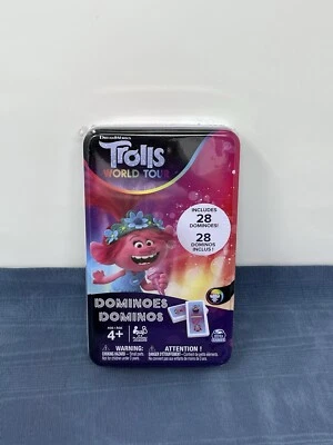 TROLLS WORLD TOUR Dominos Game Set in Storage Tin for Families Kids Ages 4+ - Image 1 of 4