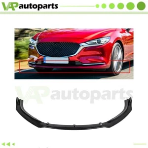 For 14-18 Mazda6 Mazda 6 Gloss Black Front Bumper Body Kit Spoiler Lip 3PCS - Picture 1 of 6