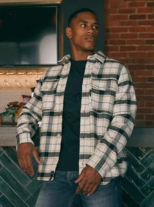 Duck and Cover - Mens 'FRANCORE' Overshirt - Off White Check - Imagen 1 de 12