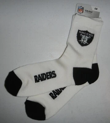 Las Vegas Oakland Raiders NFL Football Logo Mens Pair of Socks Size LARGE 10-13 - Image 1 of 4