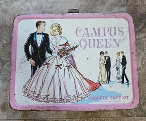 1967 Vintage Thermoskanne Marke Campus Queen Metall Brotdose Spiel - Bild 1 von 9